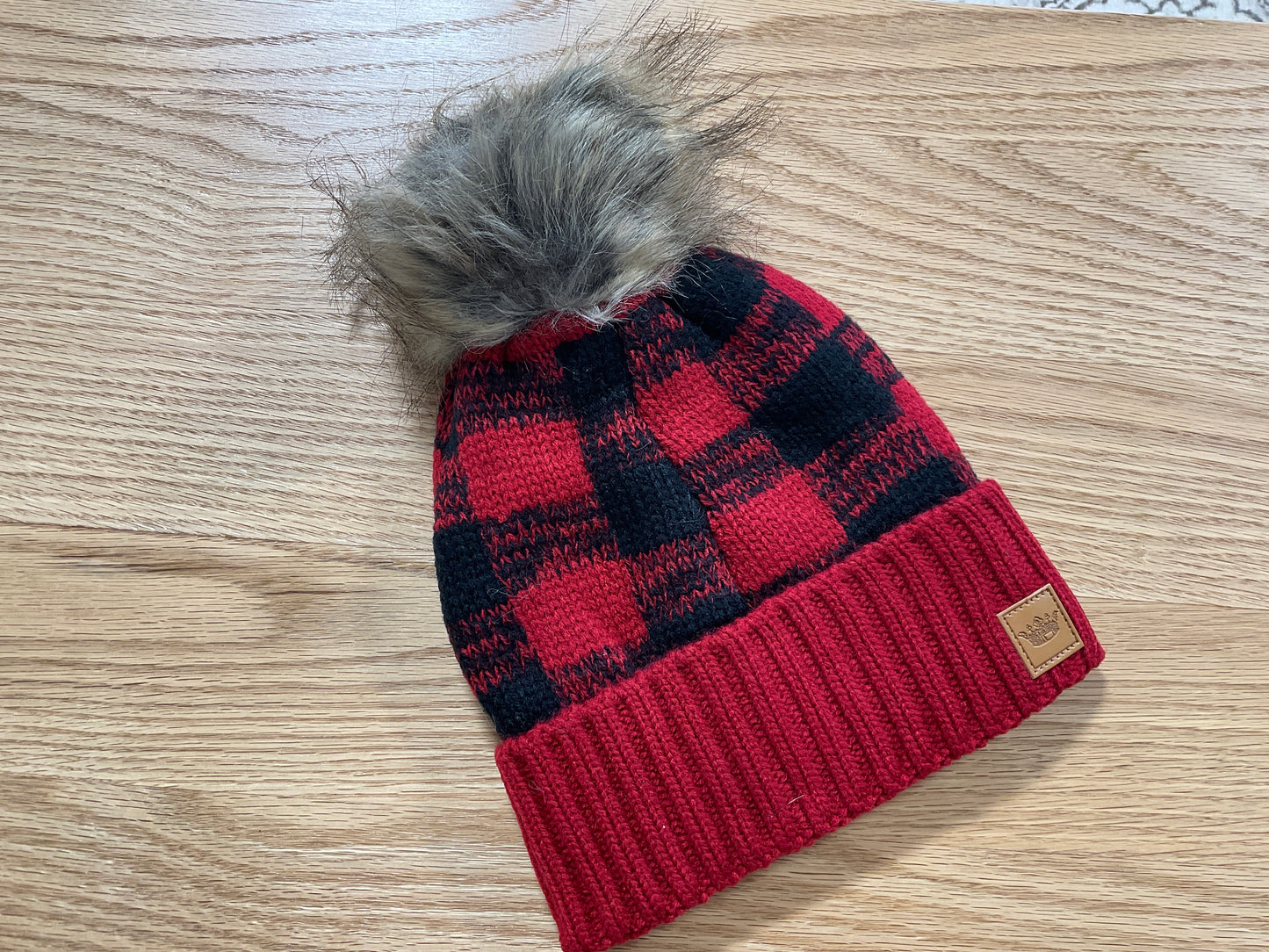 Red Buffalo Plaid Pom Hat