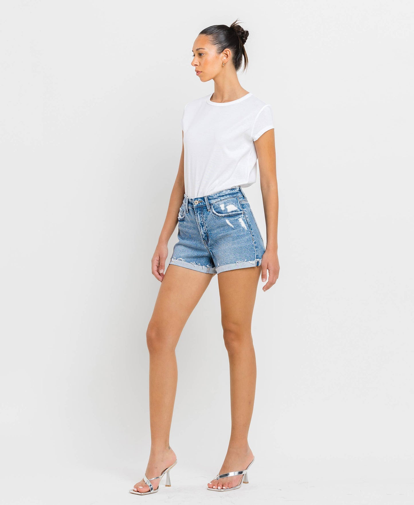 Alyssa Cuffed Denim Shorts