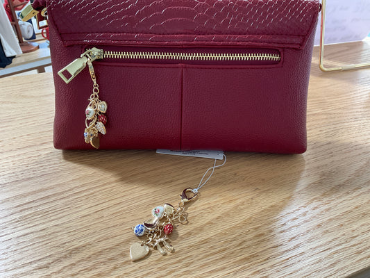 Gold Hearts Bag Charm