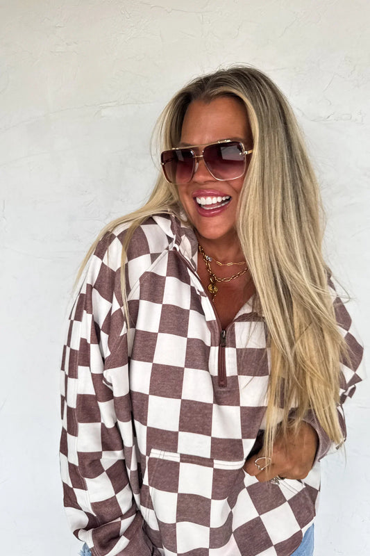 PREORDER: Camo & Checker Easy Does It Pullover