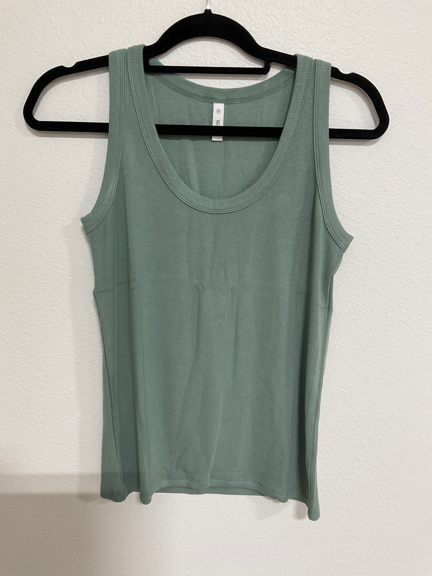 Sage Ribbed Tank Top