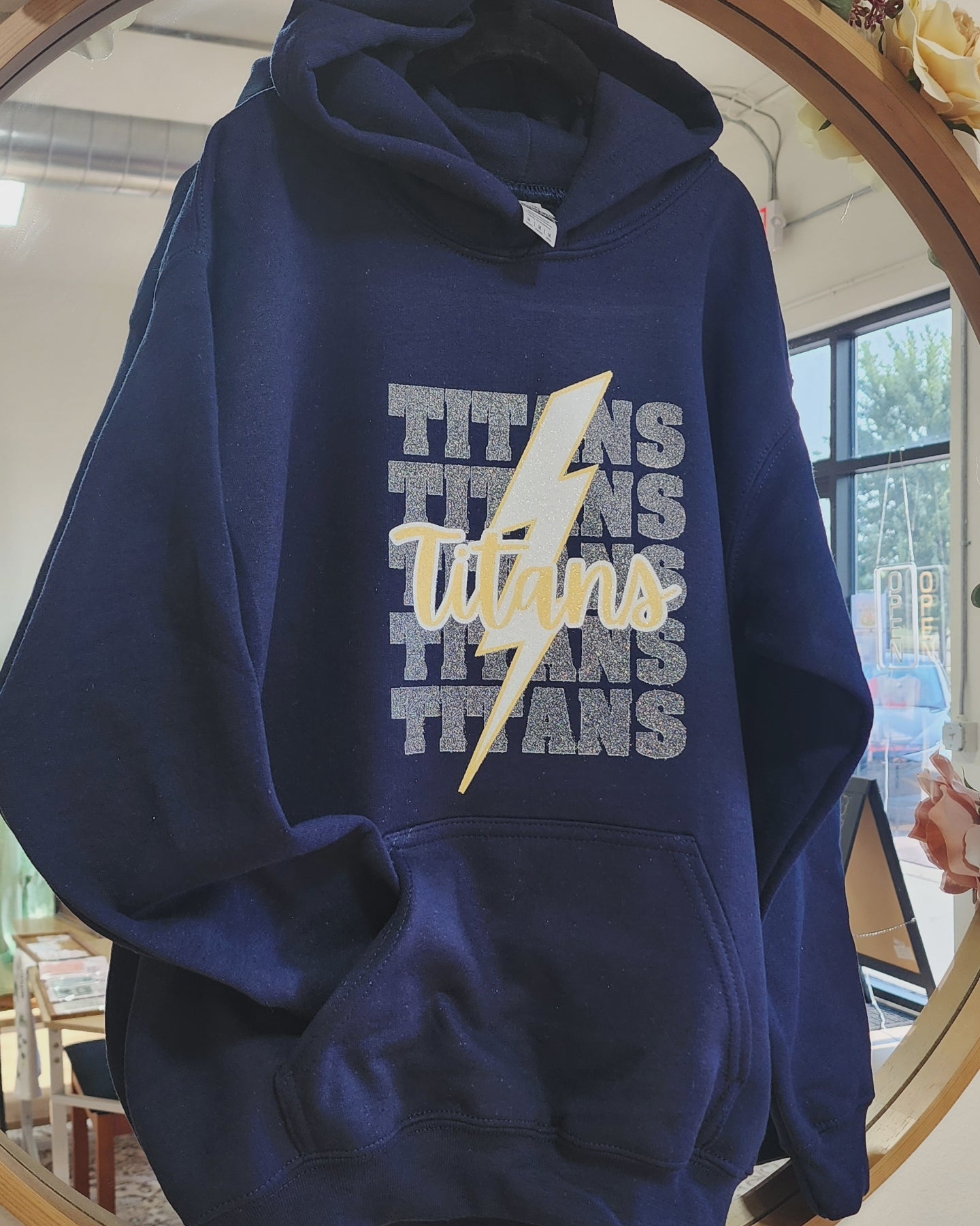 Adult Tea Area "TITANS" GLITTER *Repeating* Hoodie