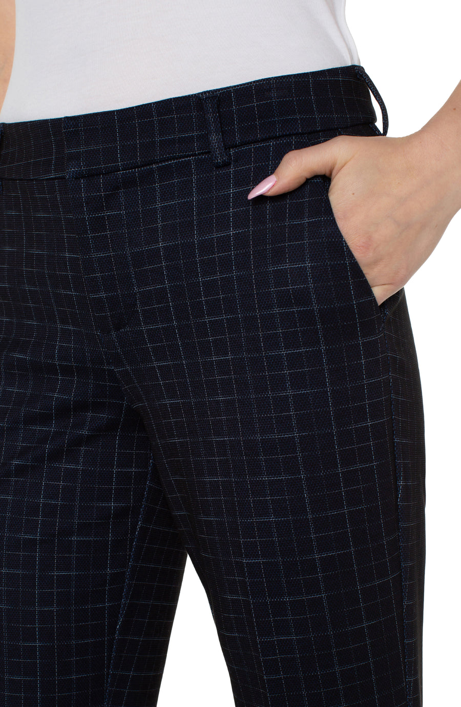 Kelsey Knit Trouser 29 in - Dark Navy Windowpane