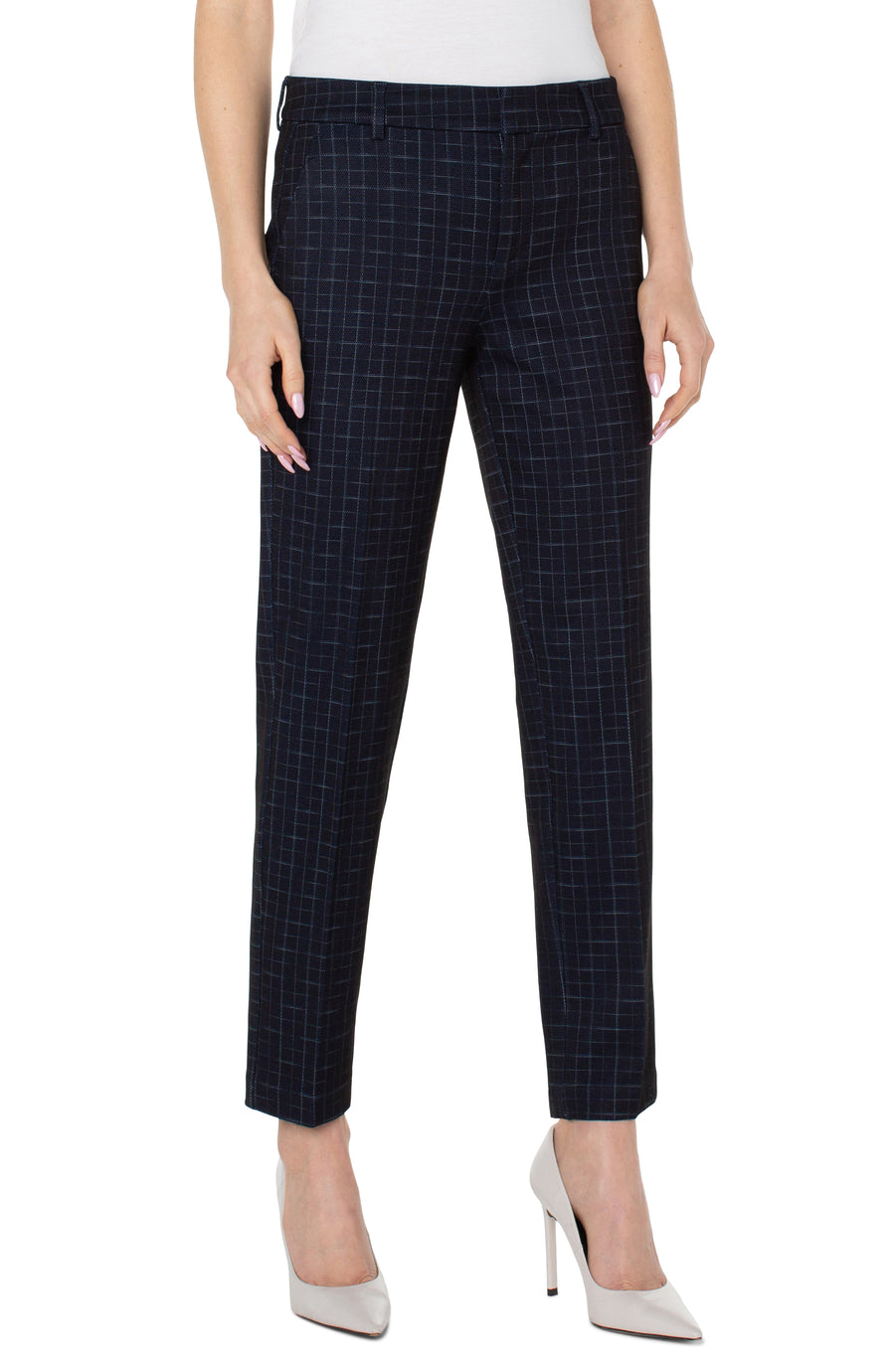 Kelsey Knit Trouser 29 in - Dark Navy Windowpane