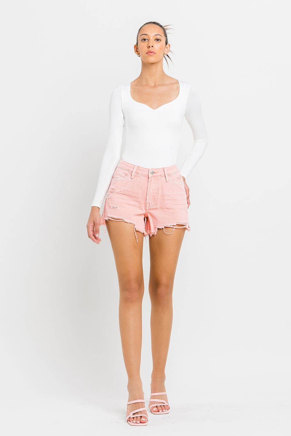 Rebecca Denim Shorts - Pink