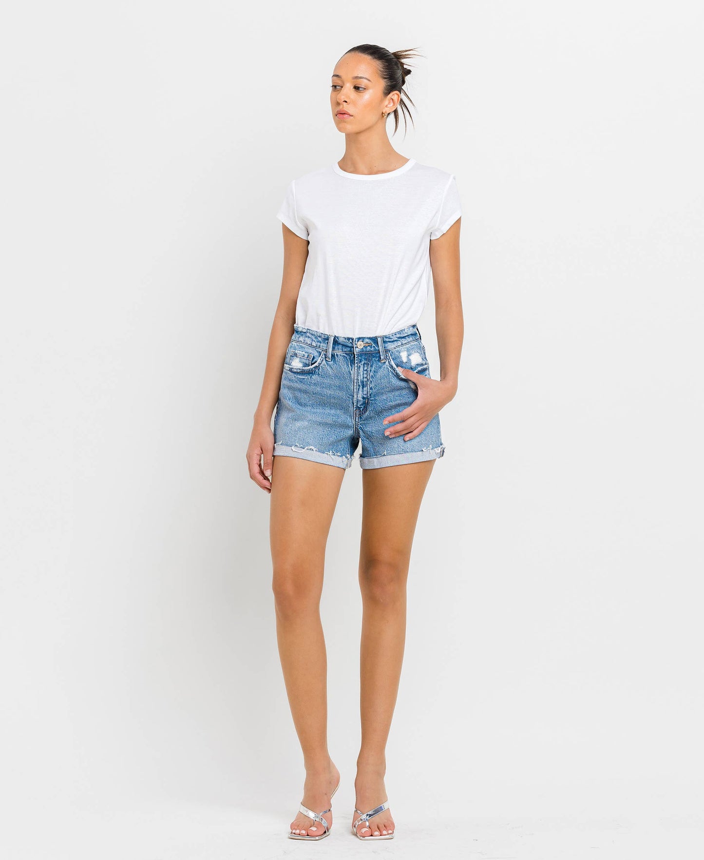 Alyssa Cuffed Denim Shorts