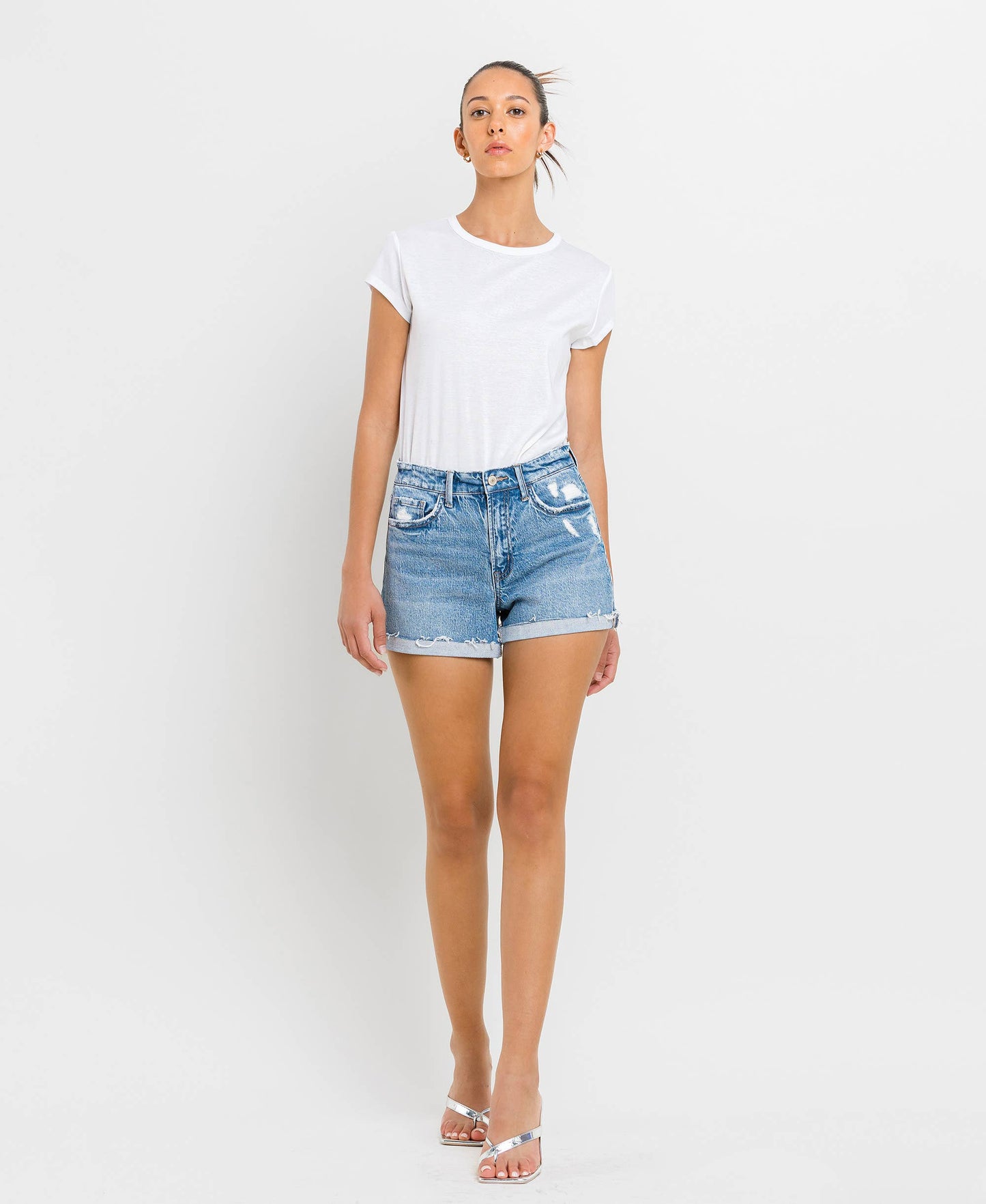Alyssa Cuffed Denim Shorts