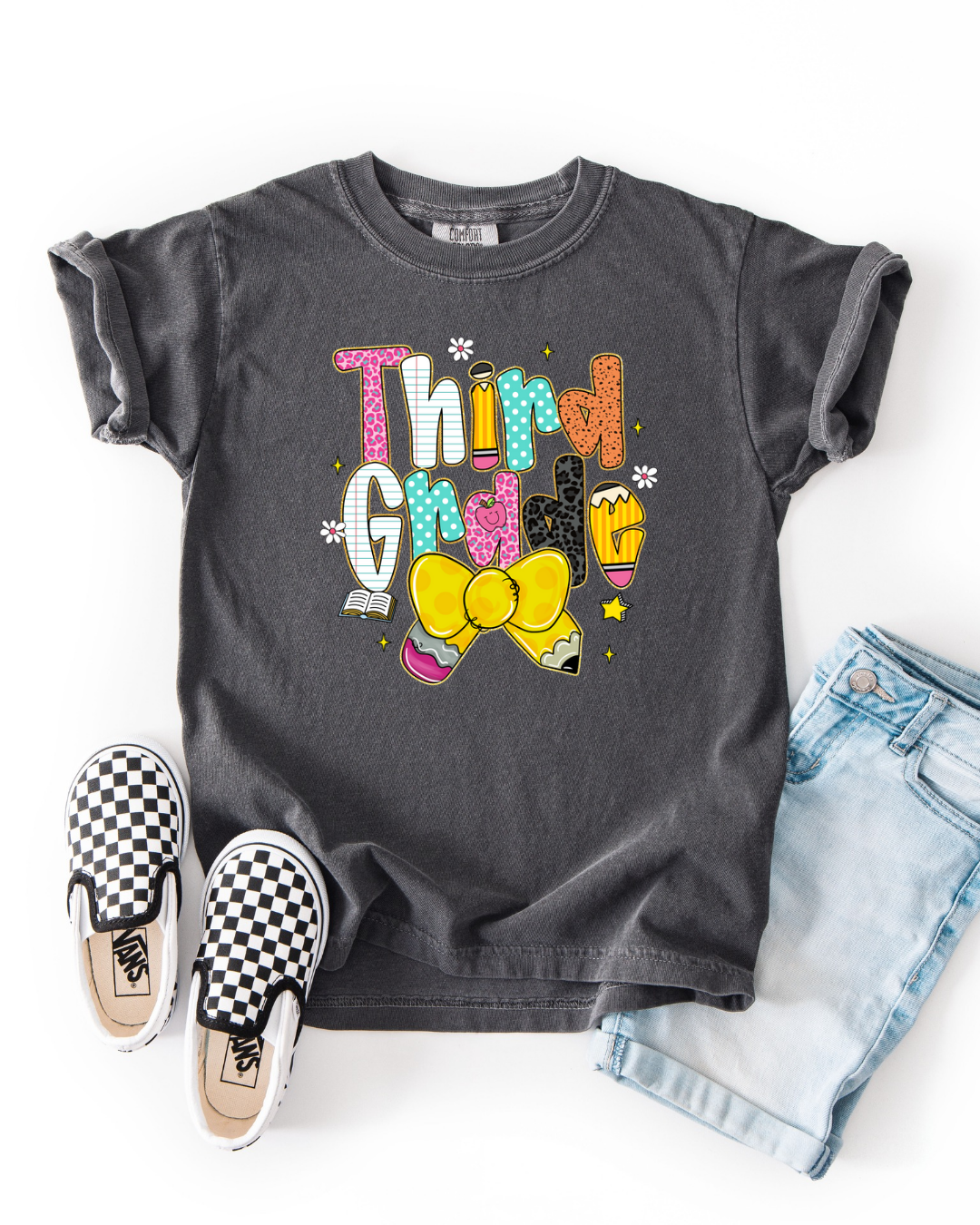 Pencil Bow Grade Graphic Tee - Youth