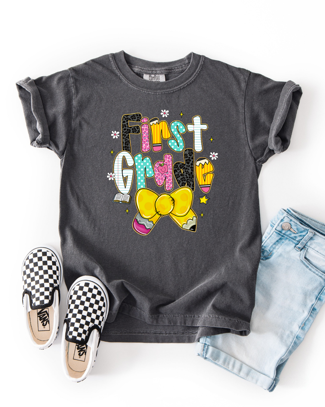 Pencil Bow Grade Graphic Tee - Youth