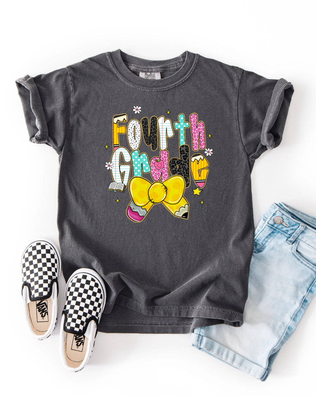 Pencil Bow Grade Graphic Tee - Youth