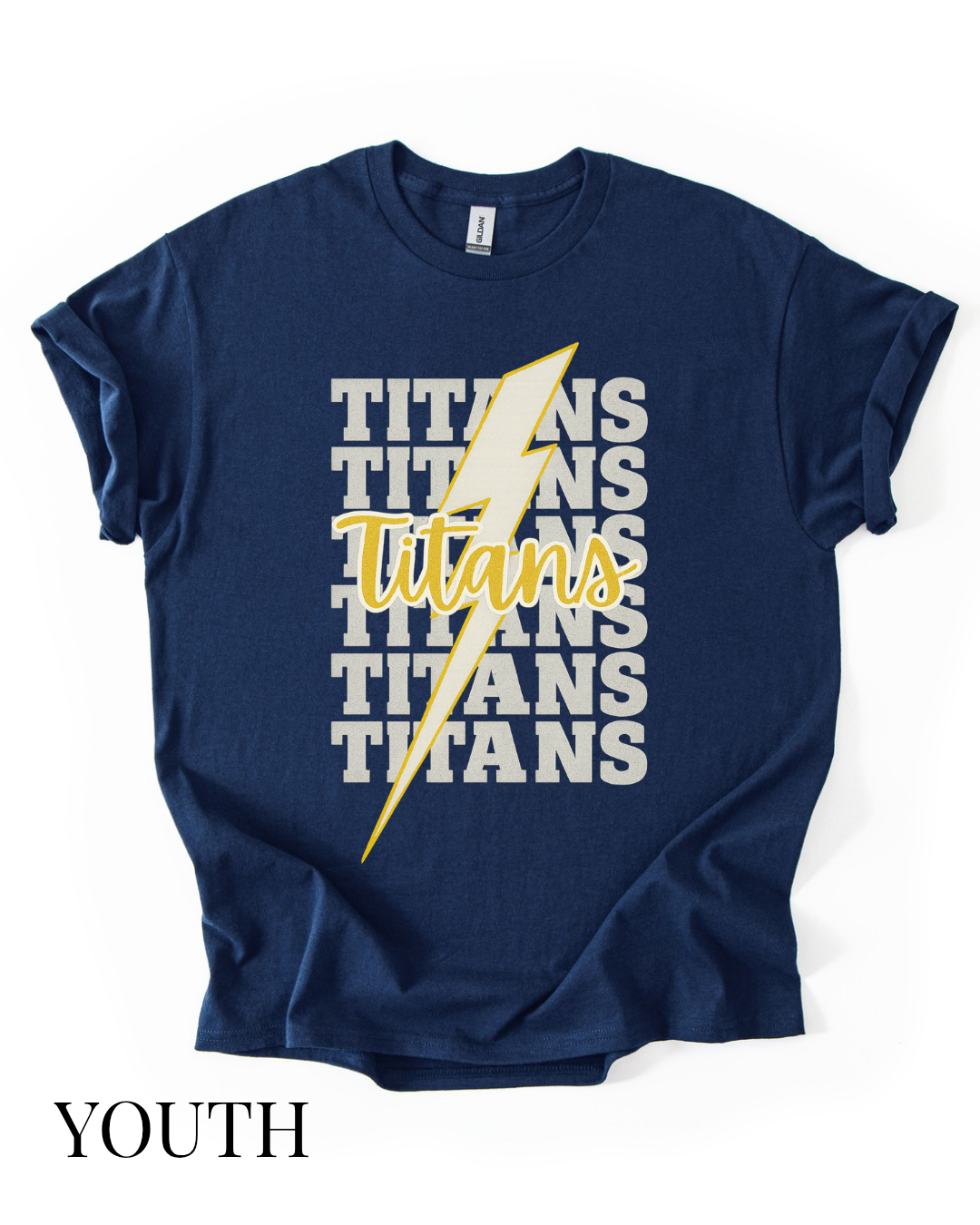 Kids Glitter Tea Area "TITANS *Repeating*" Graphic Tee
