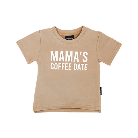 Mama's Coffee Date - Beige Kids Tee, Toddler T-shirt