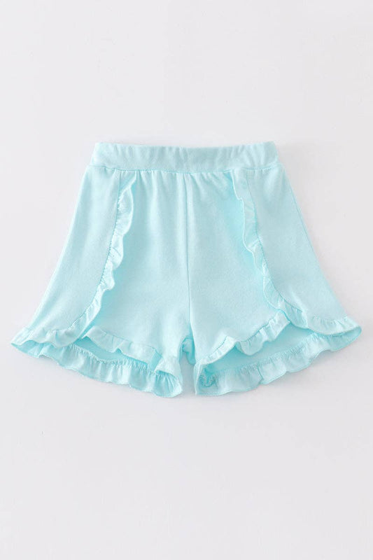 Kids - Mint Ruffle Girl Shorts