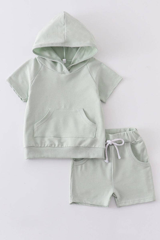 Kids - Green Pocket Hoodie Set