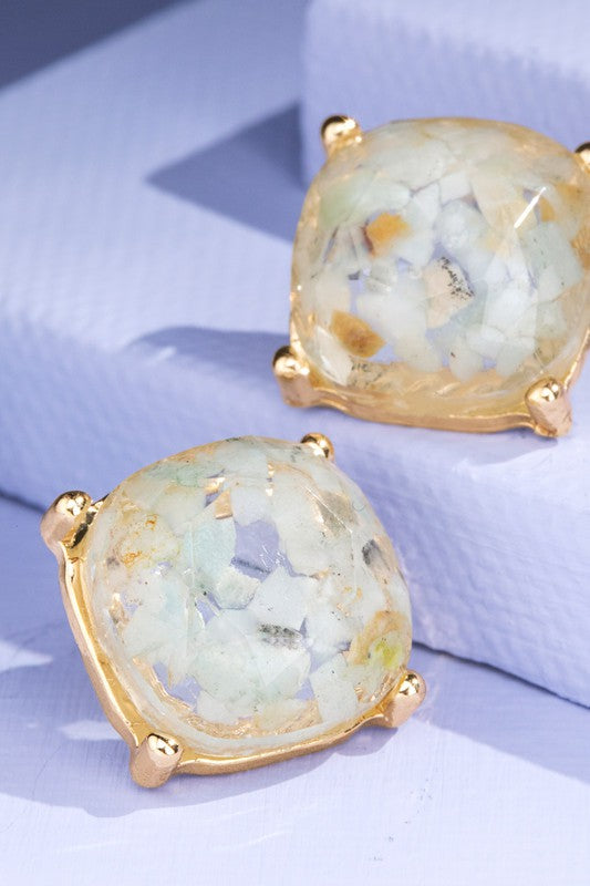Semi Precious Stud Earrings