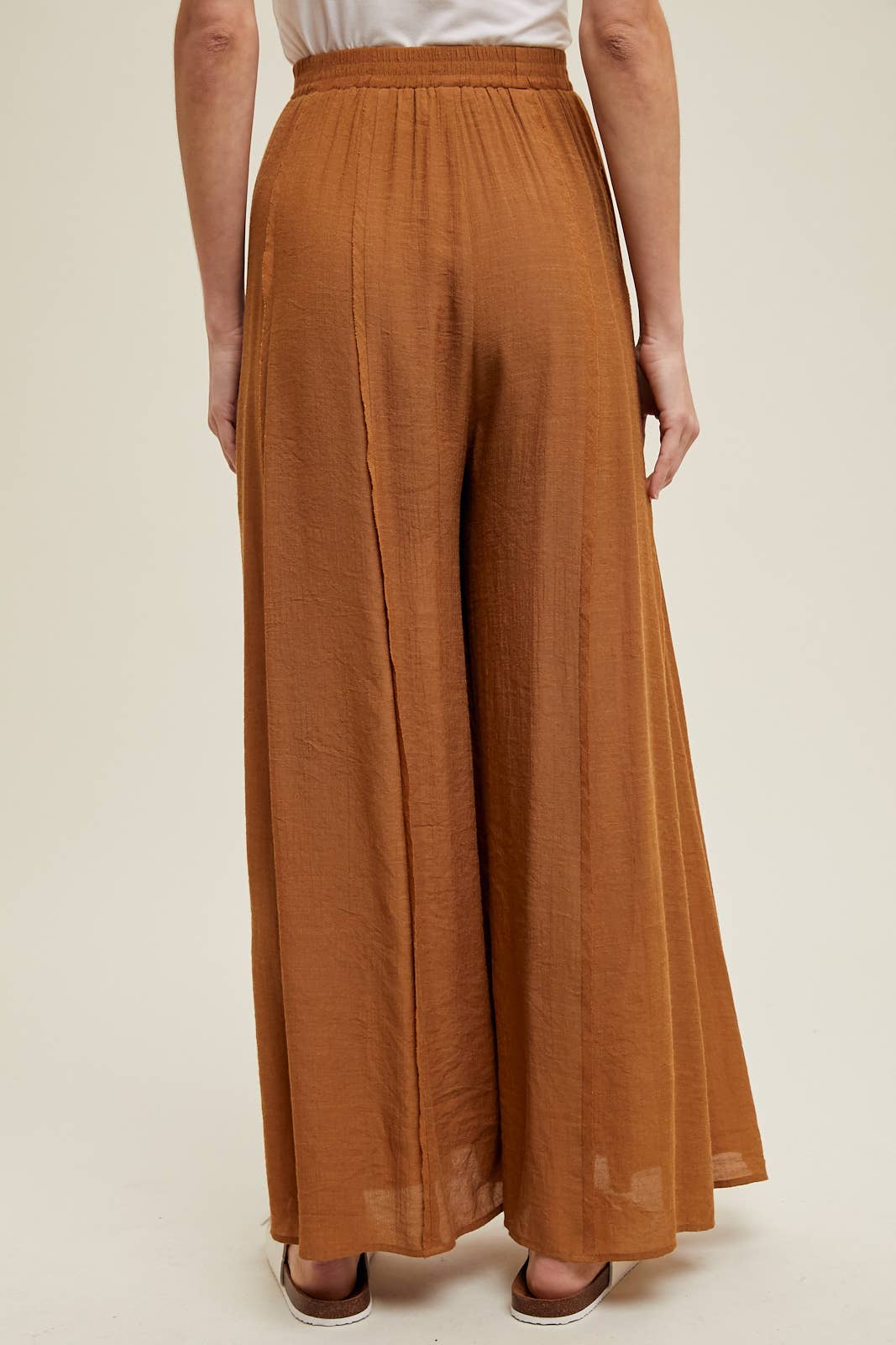 WIDE LEG PANTS WITH RAW EDGE DETAIL