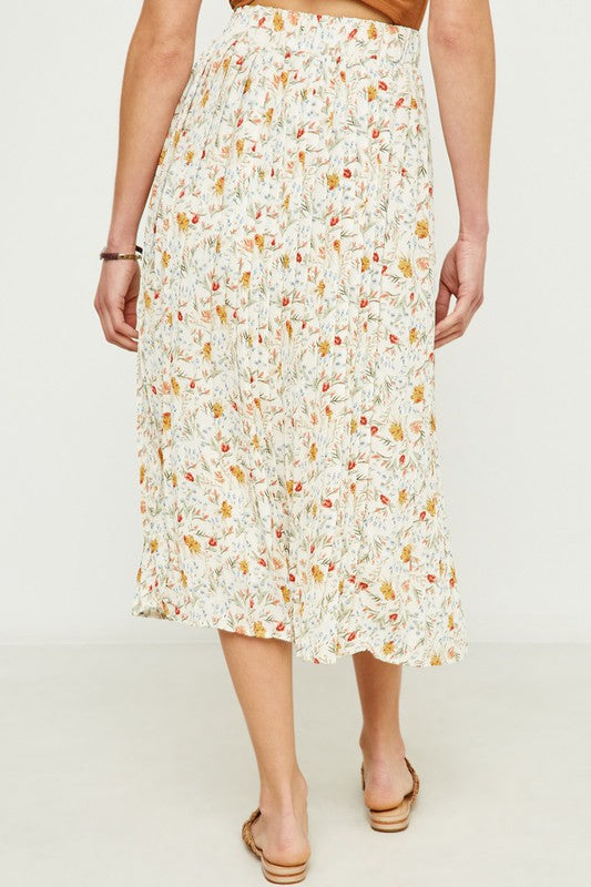 Women's Floral Print Midi Skirt