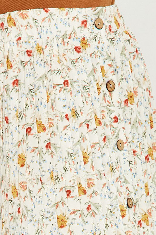 Women's Floral Print Midi Skirt