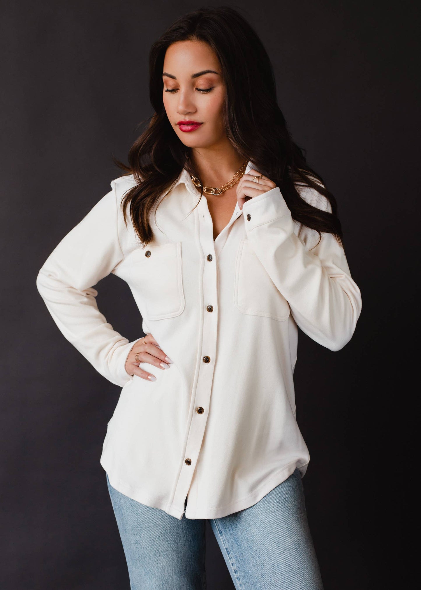 Ivory Super Soft Button Up