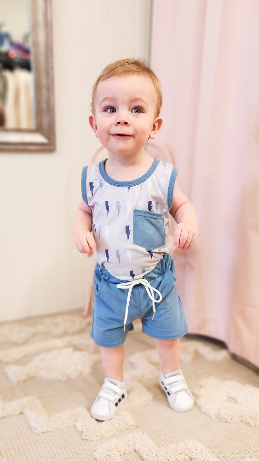 Lightning Storm Kids Tank & Shorts Set