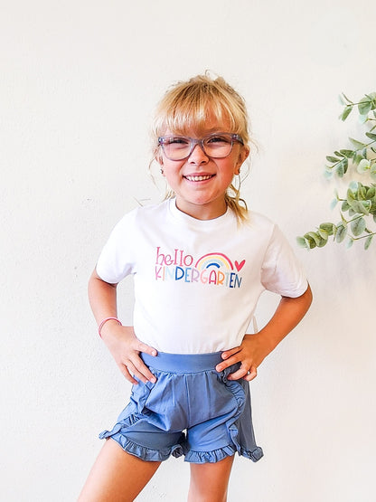 Kids - Navy Ruffle Girl Shorts