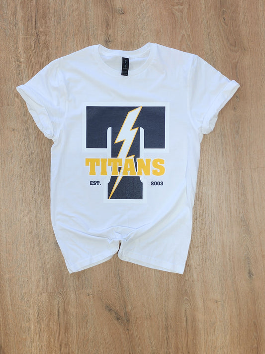 Titans Logo Adult Tee - White