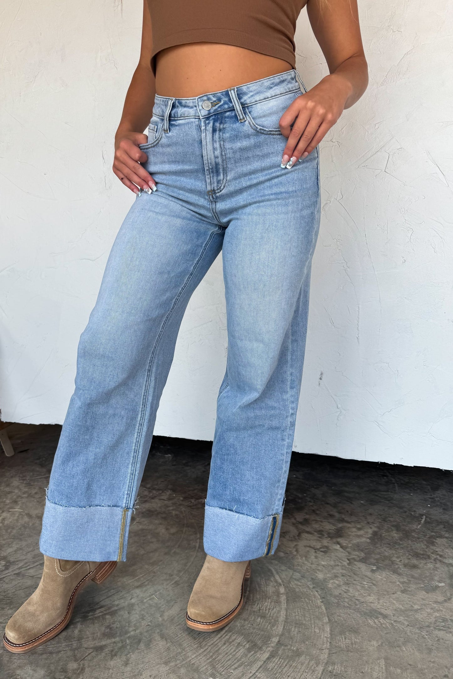 PREORDER: The Leni Wide Cuff Jean