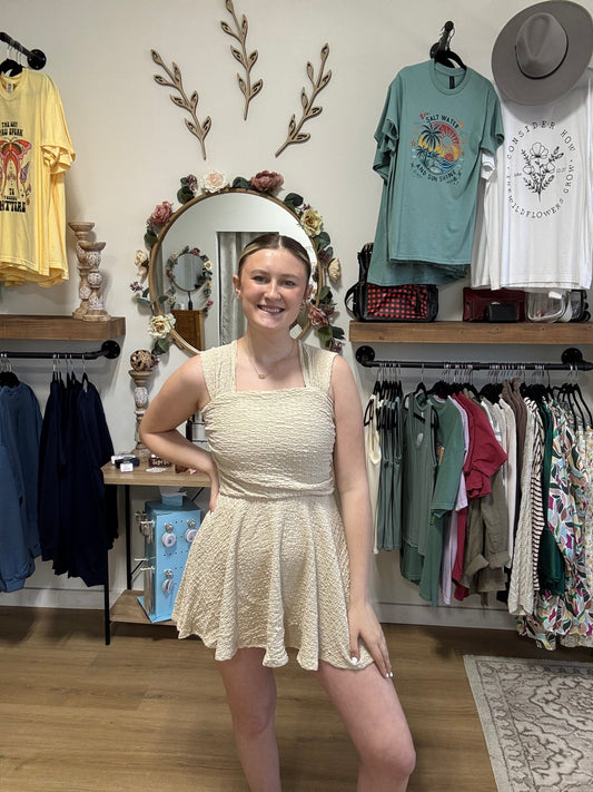 Textured Tan Romper