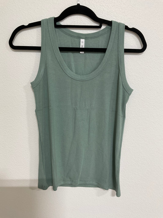 Sage Ribbed Tank Top