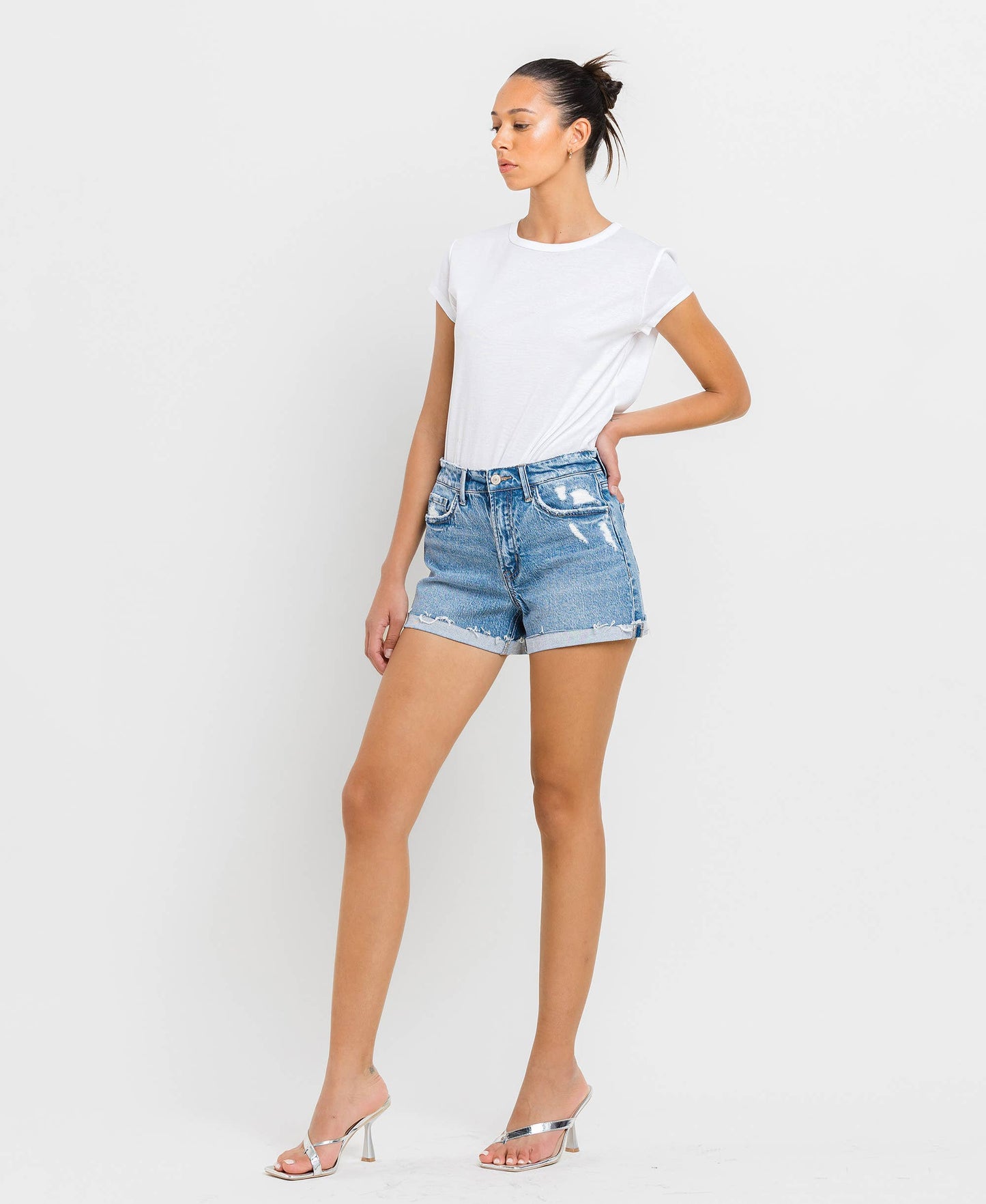 Alyssa Cuffed Denim Shorts