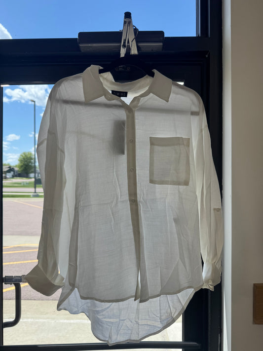 White Linen Button Up