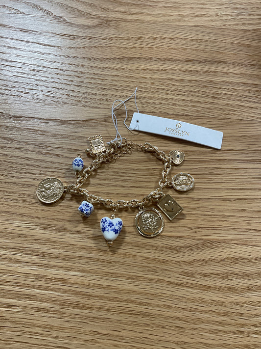 Gold & Blue Charm Bracelet