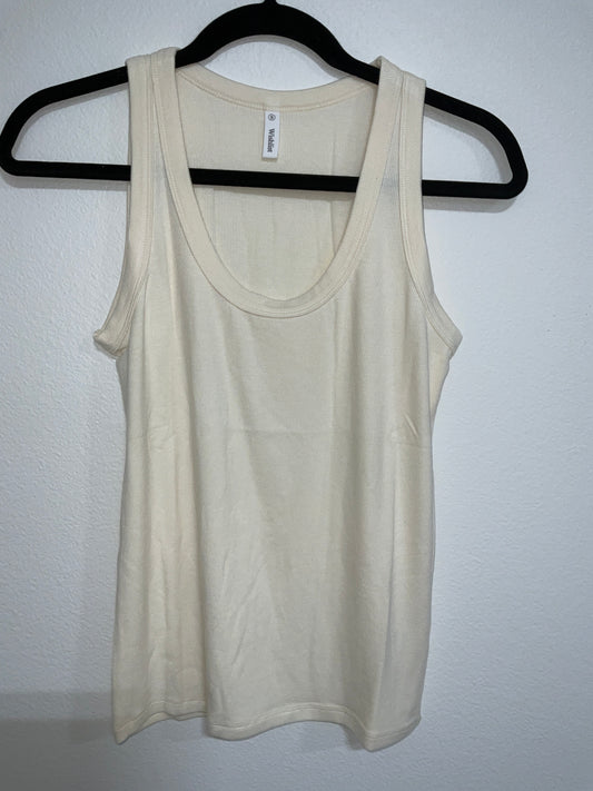Cream Ribbed Tank Top