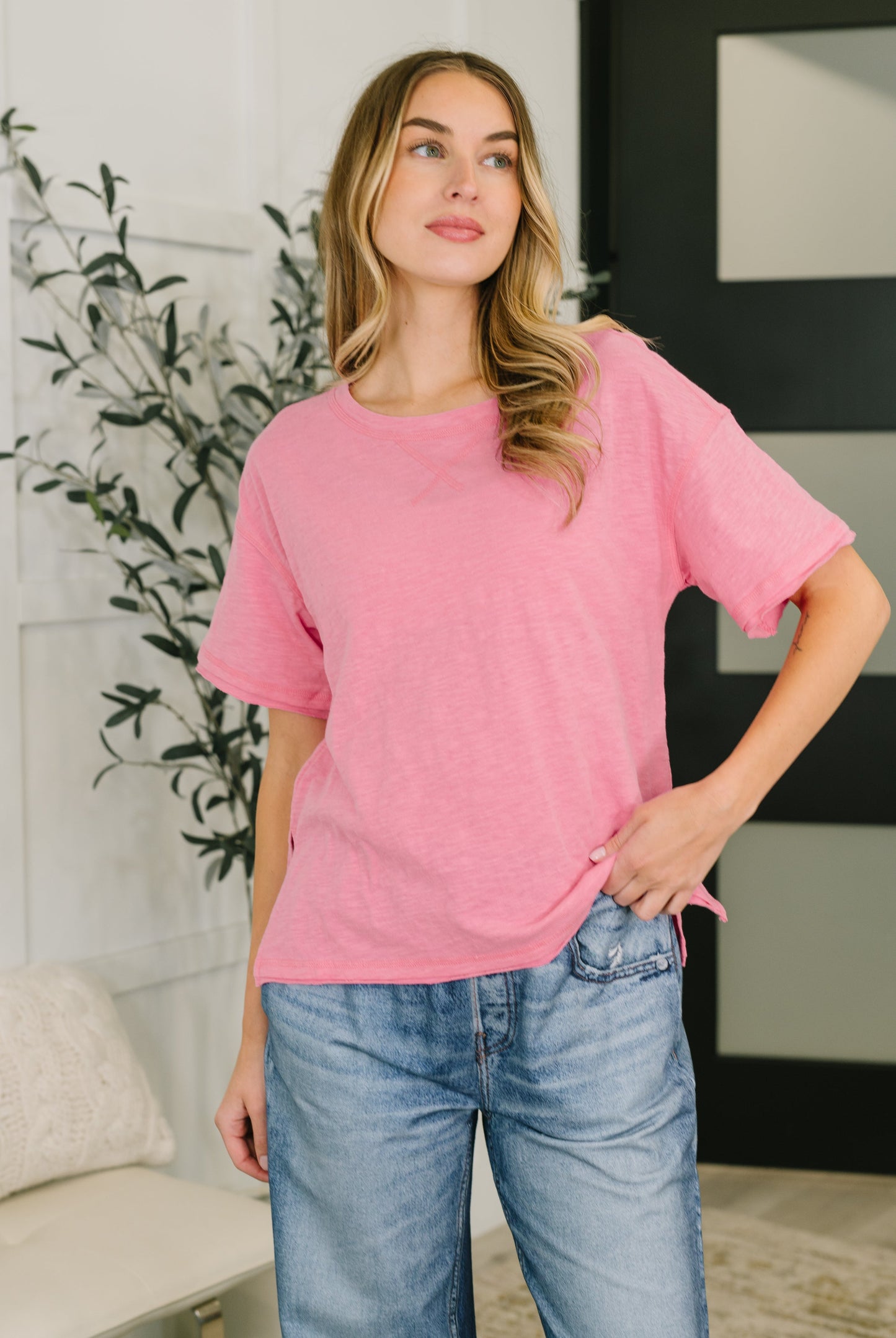 Effortless Edit Boxy Tee in Candy Pink