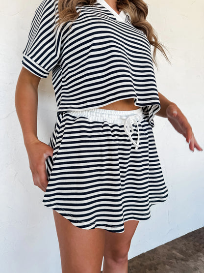 PREORDER: Harbor Stripe Skort Set in Two Colors