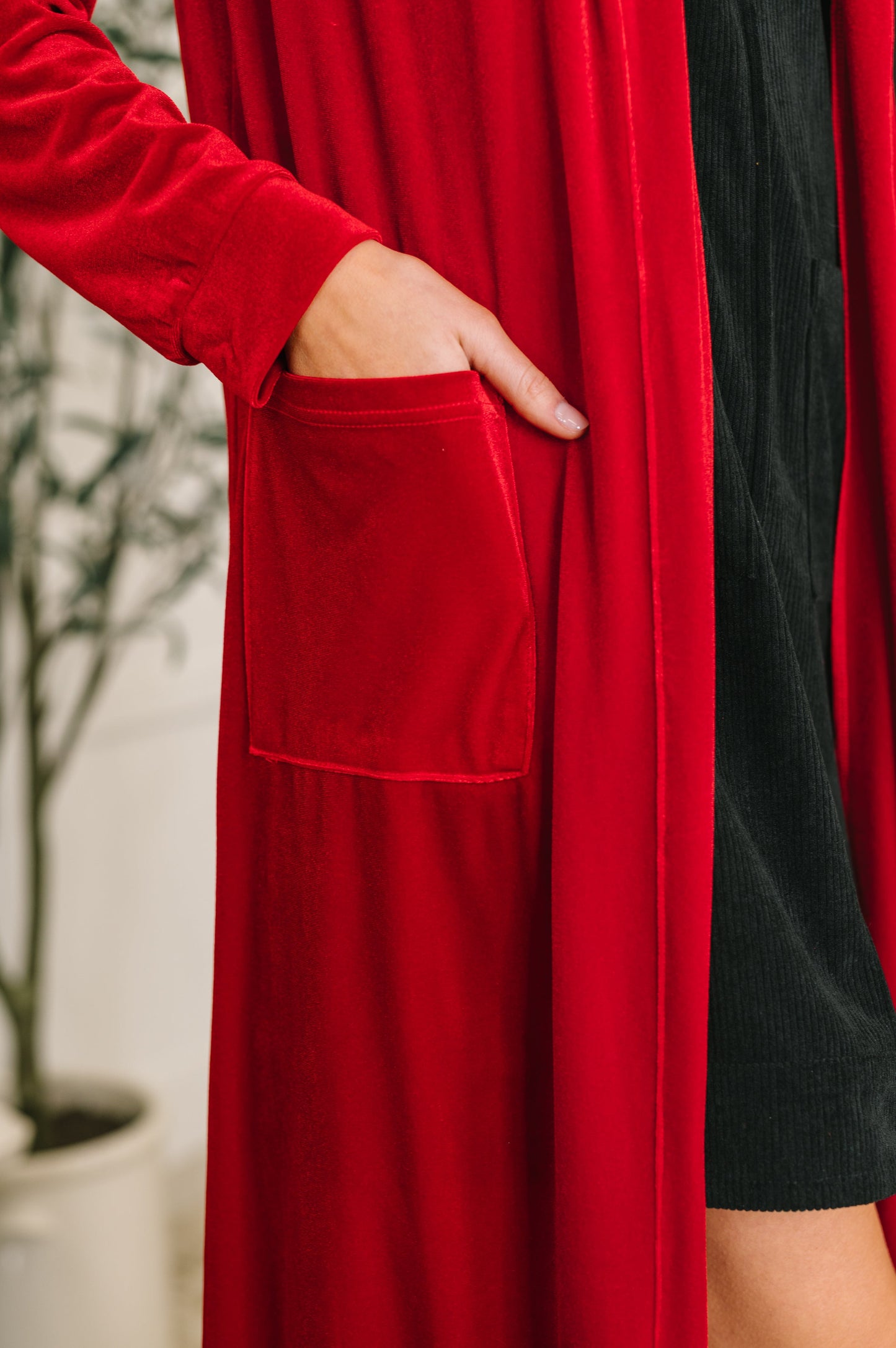 Happy Hours Long Velvet Cardigan