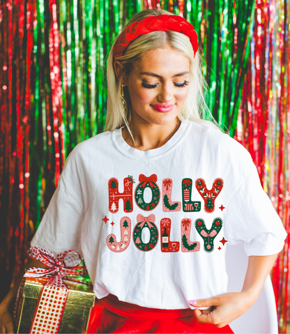 Holly Jolly Graphic Tee and Sweatshirt