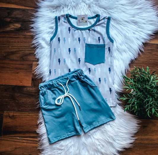 Lightning Storm Kids Tank & Shorts Set
