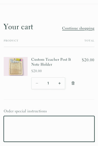 Custom Teacher Post It Note Holder - Made to Order!*