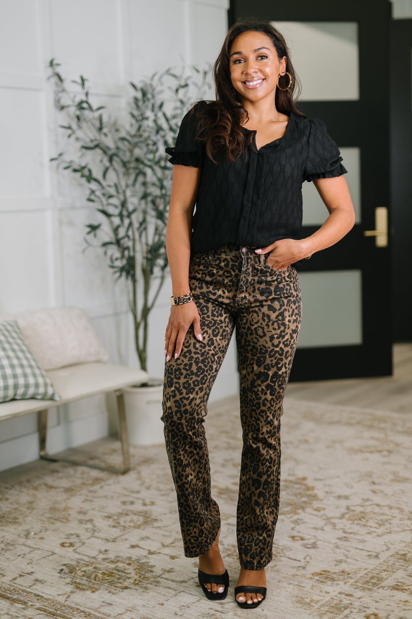 To Call My Own Textured Blouse in Black