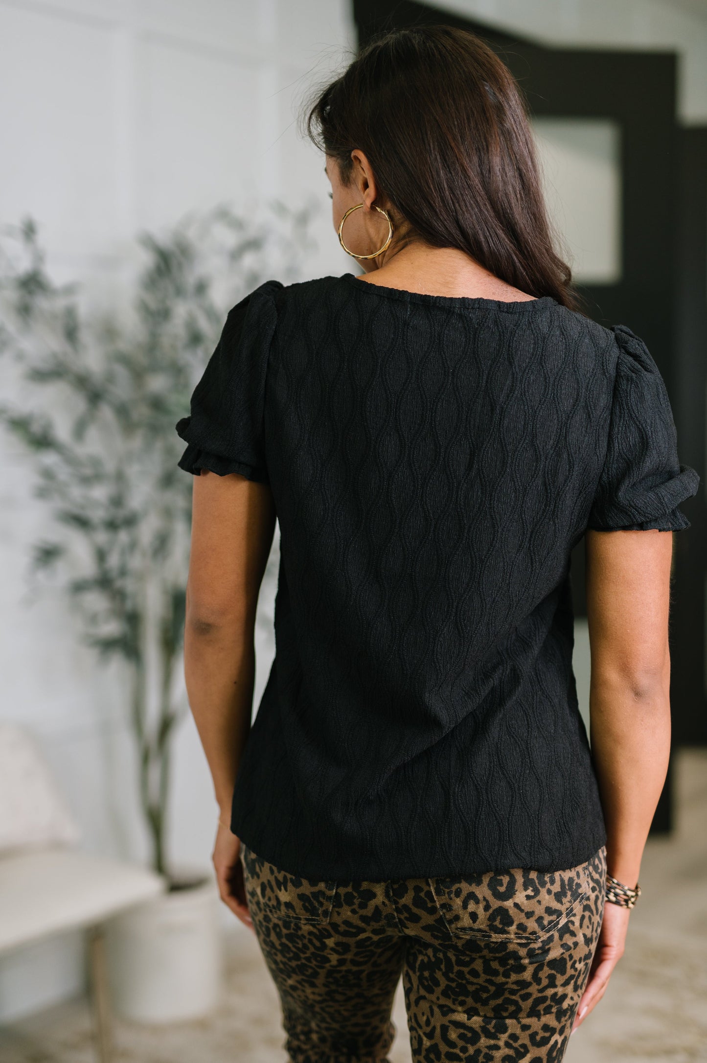 To Call My Own Textured Blouse in Black
