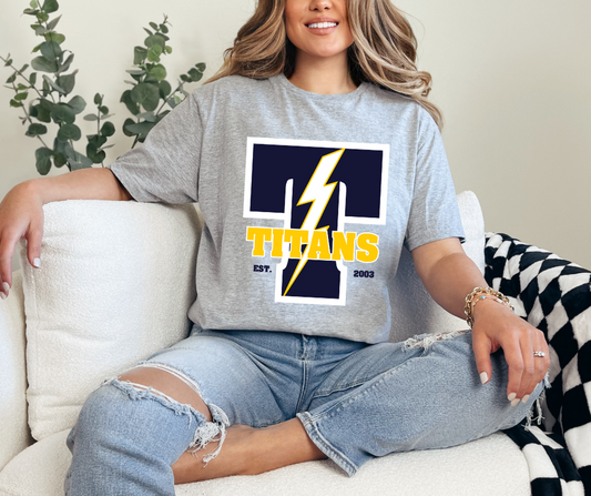 Titans Logo Adult Tee - Sport Gray