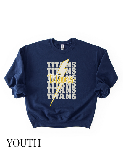 Kids Tea Area "TITANS GLITTER *Repeating*" Graphic Crew