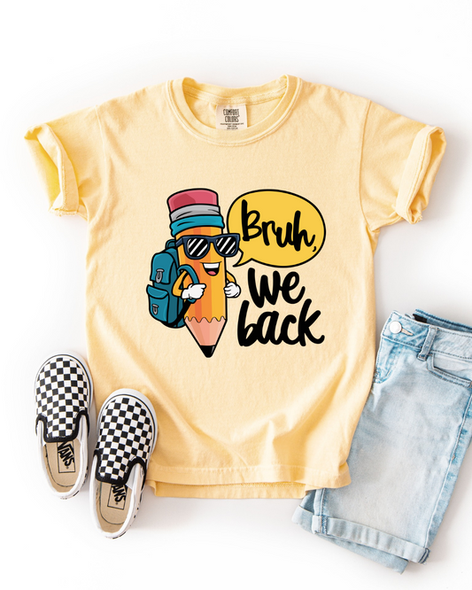 Bruh We Back Pencil Graphic Tee - Youth