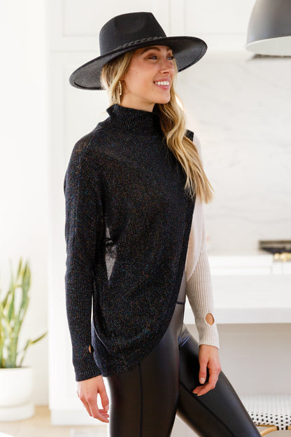 Can't Touch This Sparkle Color Blocked Sweater