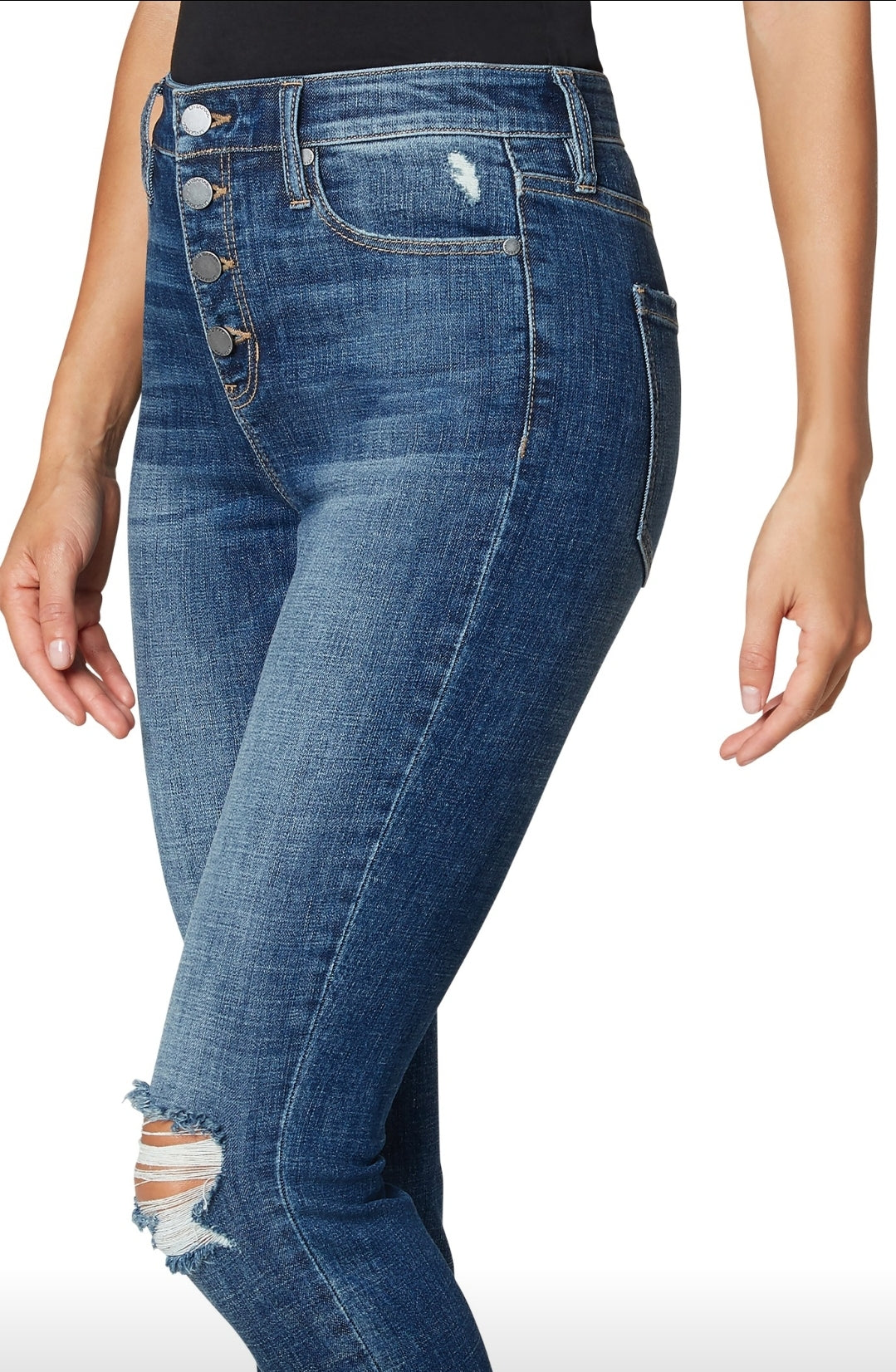Abby High Rise Ankle Skinny Button Fly - 28" in