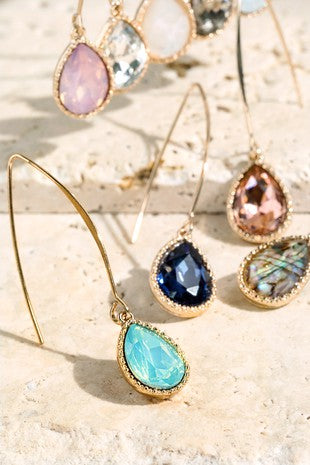 Tear Drop Earrings - Opal Pink