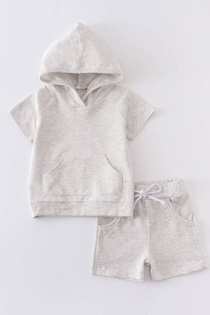 Kids - Grey Pocket Hoodie Set