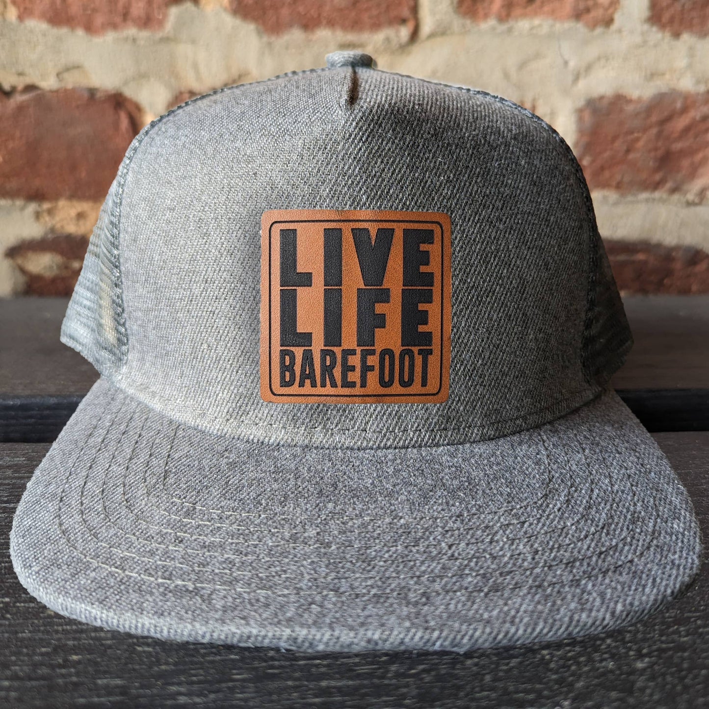 YOUTH "Live life Barefoot" Charcoal Mesh Snapback Hat