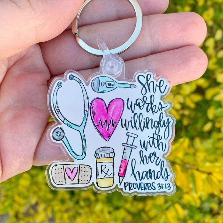 Nurse Proverbs Keychain by Painted Skies